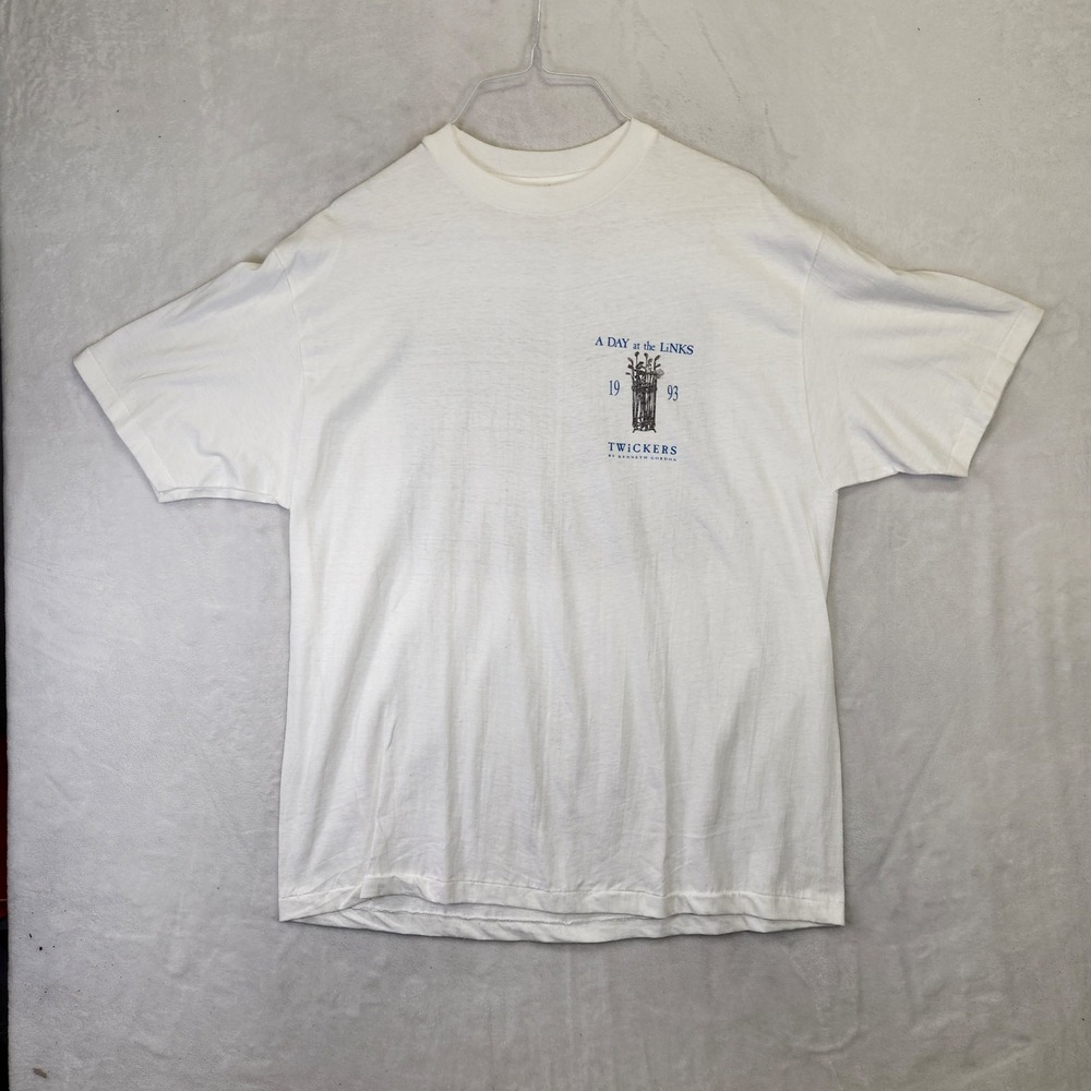 Vintage 1993 Kenneth Gordon Twickers Golf‎ T-Shirt White Single Stitch Mens XL